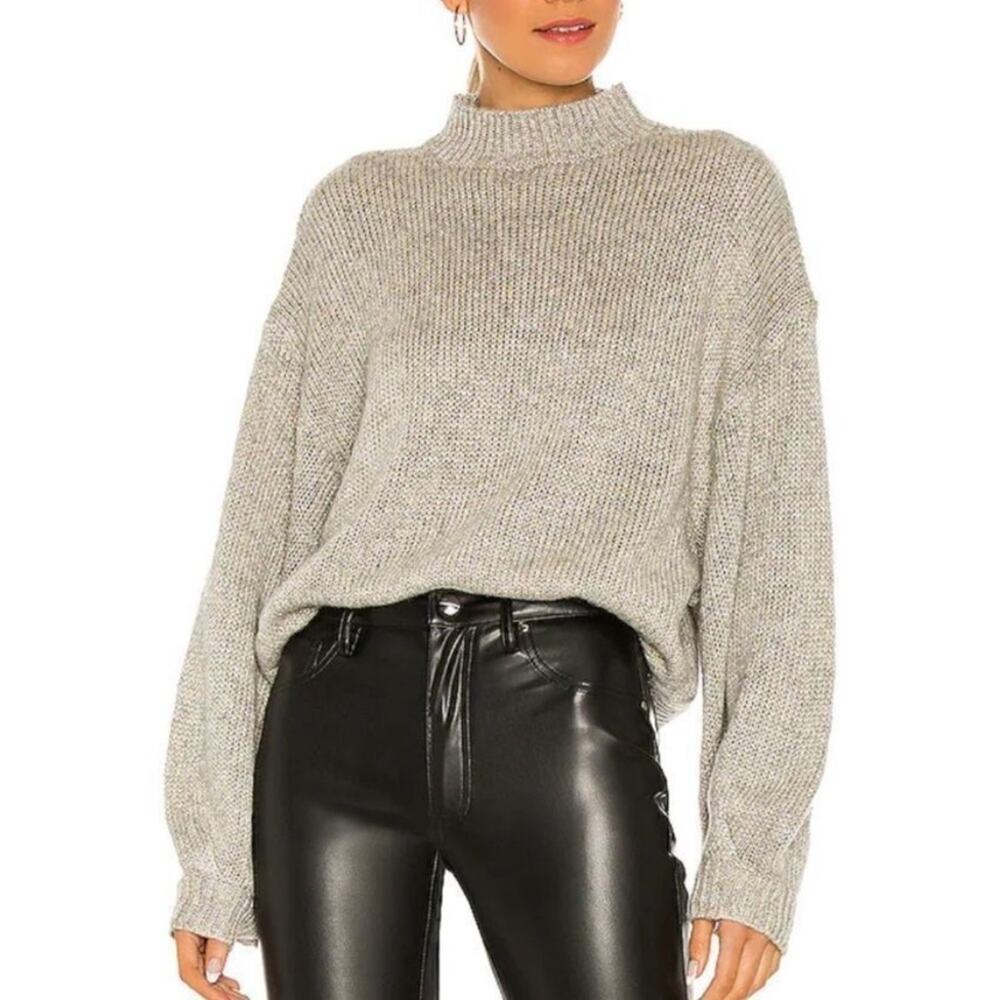 Revolve BB Dakota Tried To Warm You Funnel Neck Sweater Metallic Knit Medium $98